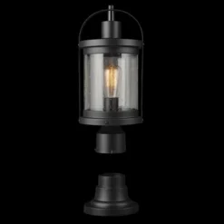 Globe Electric Zeke 19-in 1-Light Matte Black Post Light Fixture -Globe Lite Shop 332009358 AlternateImage2 l