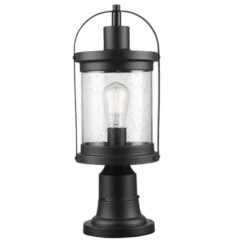 Globe Electric Zeke 19-in 1-Light Matte Black Post Light Fixture -Globe Lite Shop 332009358 MainImage 001 l