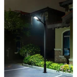 Classy Caps Solar 180-Degree Black Motion Activated Outdoor 1-Light Area Light