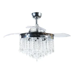 Parrot Uncle Indoor Chrome Retractable Chandelier Ceiling Fan With Remote Control 42-in -Globe Lite Shop 332009745 AlternateImage4 l