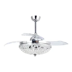 Parrot Uncle Indoor Chrome Retractable Ceiling Fan With Light Kit And Remote Control 42-in -Globe Lite Shop 332009747 AlternateImage3 l