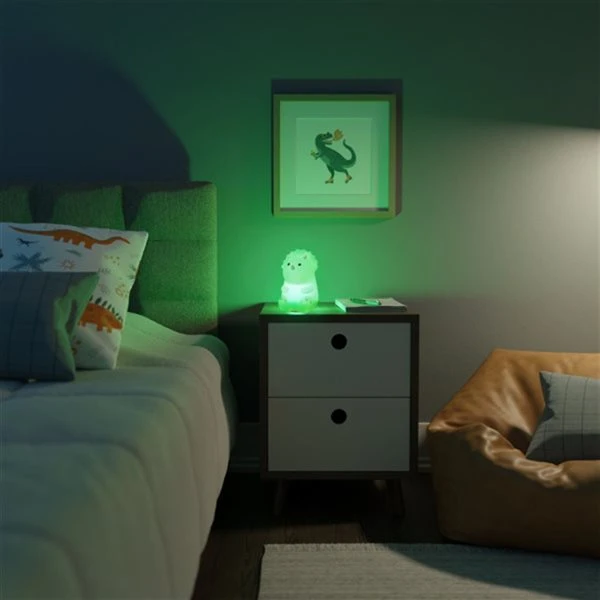 Globe Electric Terry Triceratops Multicolor Changing Integrated LED Rechargeable Silicone Night Light Lamp - White 2 Globe Electric Terry Triceratops Multicolor Changing Integrated LED Rechargeable Silicone Night Light Lamp - White - Image 2
