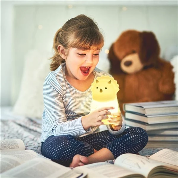 Globe Electric Terry Triceratops Multicolor Changing Integrated LED Rechargeable Silicone Night Light Lamp - White 3 Globe Electric Terry Triceratops Multicolor Changing Integrated LED Rechargeable Silicone Night Light Lamp - White - Image 3