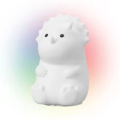 Globe Electric Terry Triceratops Multicolor Changing Integrated LED Rechargeable Silicone Night Light Lamp - White