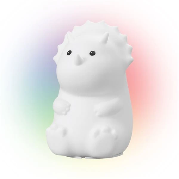 Globe Electric Terry Triceratops Multicolor Changing Integrated LED Rechargeable Silicone Night Light Lamp - White 1 Globe Electric Terry Triceratops Multicolor Changing Integrated LED Rechargeable Silicone Night Light Lamp - White