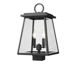 Z-Lite Black Broughton 2-Light Outdoor Post Mount Fixture -Globe Lite Shop 332012251 MainImage 001 l