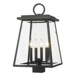 Z-Lite Black Broughton 4-Light Outdoor Post Mount Fixture -Globe Lite Shop 332012318 MainImage 001 l