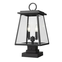 Z-Lite Black Broughton 2-Light Outdoor Pier Mounted Fixture -Globe Lite Shop 332012358 MainImage 001 l
