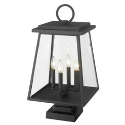 Z-Lite Black Broughton 4-Light Outdoor Pier Mounted Fixture
