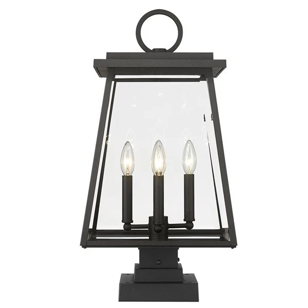 Z-Lite Black Broughton 4-Light Outdoor Pier Mounted Fixture 4 Z-Lite Black Broughton 4-Light Outdoor Pier Mounted Fixture - Image 4
