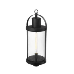 Z-Lite Black Roundhouse 1-Light Outdoor Post Mount Fixture -Globe Lite Shop 332012497 AlternateImage2 l