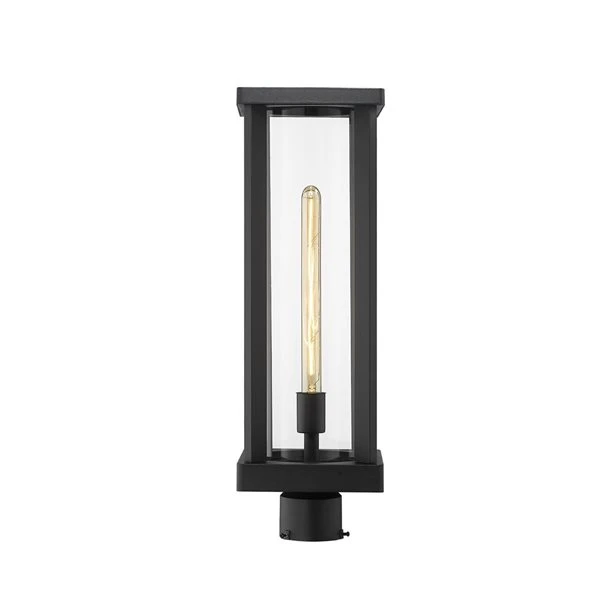 Z-Lite Black Glenwood 1-Light Outdoor Post Mount Fixture 3 Z-Lite Black Glenwood 1-Light Outdoor Post Mount Fixture - Image 3