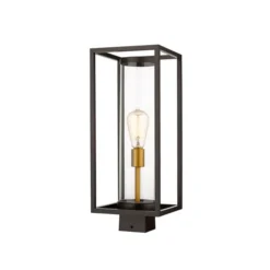 Z-Lite Deep Bronze And Brass Dunbroch 1-Light Outdoor Post Mount Fixture -Globe Lite Shop 332012693 AlternateImage2 l