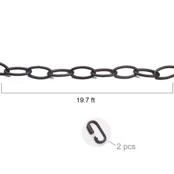 LNC 19.7-ft Lighting Metal Link Chain - Matte Coffee Finish 1 LNC 19.7-ft Lighting Metal Link Chain - Matte Coffee Finish