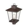 Millennium Lighting Bellmon 19.1-in Powder Coat Bronze Transitional Light Post Lantern