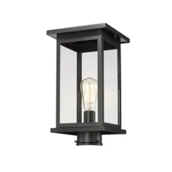 Millennium Lighting Bowton 15.62-in Powder Coat Black Transitional Light Post Lantern