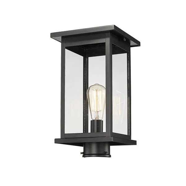 Millennium Lighting Bowton 15.62-in Powder Coat Black Transitional Light Post Lantern 1 Millennium Lighting Bowton 15.62-in Powder Coat Black Transitional Light Post Lantern