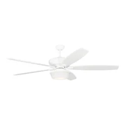 Generation Lighting Dover 68-in Matte White Ceiling Fan With Handheld Remote Control Included (5-blade)