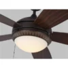 Generation Lighting Discus Ornate 52-in Roman Bronze Integrated LED Ceiling Fan (5-blade)