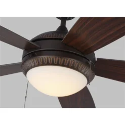 Generation Lighting Discus Ornate 52-in Roman Bronze Integrated LED Ceiling Fan (5-blade)