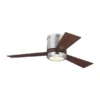 Generation Lighting Clarity 42-in Brushed Steel Integrated LED Indoor Ceiling Fan With Remote Control (3-blade)