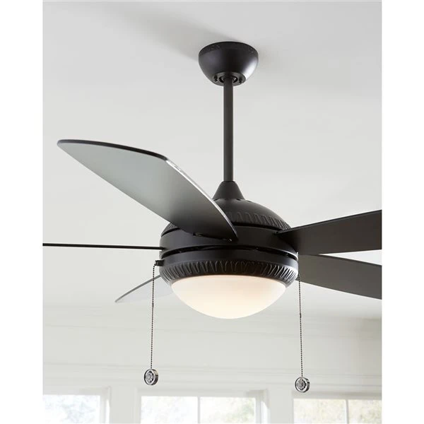 Generation Lighting Discus Ornate 52-in Matte Black Integrated LED Ceiling Fan (5-blade) 3 Generation Lighting Discus Ornate 52-in Matte Black Integrated LED Ceiling Fan (5-blade) - Image 3