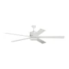 Generation Lighting Vision 72-in Integrated LED Matte White Ceiling Fan - Handheld Remote Control Included (5-blade)
