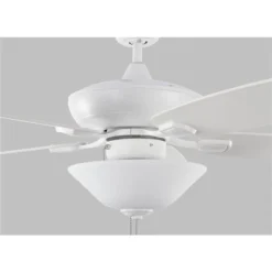 Generation Lighting Colony Max Plus 52-in Matte White Indoor/Outdoor Ceiling Fan With Light Kit