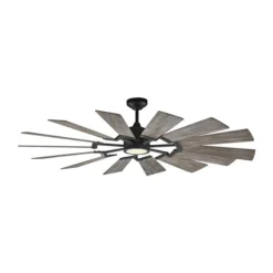 Generation Lighting Prairie 62-in Distressed Grey Oak Integrated LED Indoor/Outdoor Ceiling Fan With Remote Control (14-blade) -Globe Lite Shop 332018867 MainImage 001 l