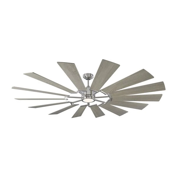 Generation Lighting Prairie 72-in Brushed Steel Integrated LED Indoor/Outdoor Ceiling Fan With Remote Control (14-blade) 5 Generation Lighting Prairie 72-in Brushed Steel Integrated LED Indoor/Outdoor Ceiling Fan With Remote Control (14-blade) - Image 5