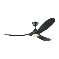 Generation Lighting Maverick 60-in Matte Black Integrated LED Indoor/Outdoor Ceiling Fan (3-blade)