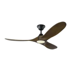 Generation Lighting Maverick II 52-in Dark Walnut And Matte Black Integrated DEL Indoor/outdoor Ceiling Fan (3-blade) -Globe Lite Shop 332018893 MainImage 001 l