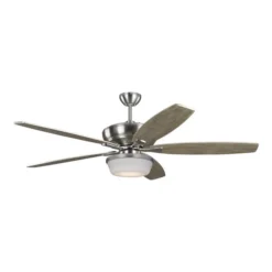 Generation Lighting Dover 60-in Brushed Steel Ceiling Fan With Handheld Remote Control Included (5-blade)