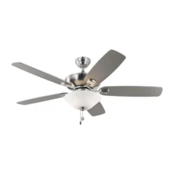 Generation Lighting Colony Max Plus 52-in Brushed Steel Indoor/Outdoor Ceiling Fan With Light Kit -Globe Lite Shop 332018927 MainImage 001 l