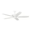 Generation Lighting Dover 60-in Matte White Ceiling Fan With Handheld Remote Control Included (5-blade)