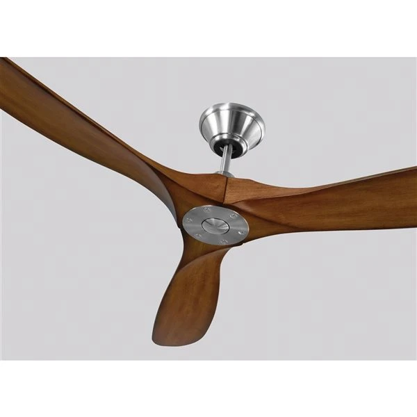 Generation Lighting Maverick 60-in Koa And Brushed Steel Ceiling Fan With Remote Control (3-blade) 5 Generation Lighting Maverick 60-in Koa And Brushed Steel Ceiling Fan With Remote Control (3-blade) - Image 5