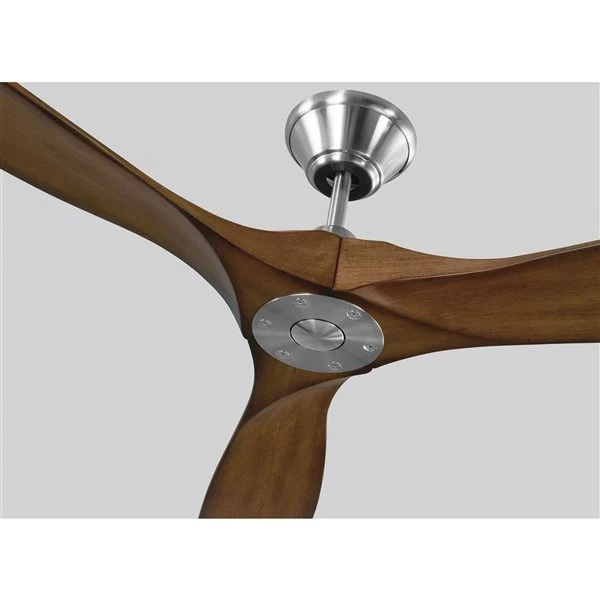 Generation Lighting Maverick 60-in Koa And Brushed Steel Ceiling Fan With Remote Control (3-blade) 4 Generation Lighting Maverick 60-in Koa And Brushed Steel Ceiling Fan With Remote Control (3-blade) - Image 4
