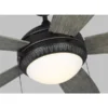 Generation Lighting Discus Ornate 52-in Weathered Grey Integrated LED Ceiling Fan (5-blade)