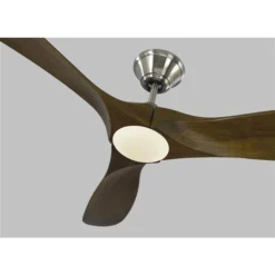 Generation Lighting Maverick II 52-in Dark Walnut And Brushed Steel Integrated DEL Indoor/outdoor Ceiling Fan (3-blade)