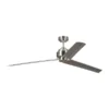 Generation Lighting Arcade 68-in Brushed Steel Indoor Ceiling Fan With Remote Control (3-blade)