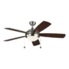 Generation Lighting Discus Classic 52-in Brushed Steel Integrated LED Ceiling Fan (5-blade)