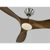 Generation Lighting Maverick II 52-in Koa And Brushed Steel Integrated DEL Indoor/outdoor Ceiling Fan (3-blade)