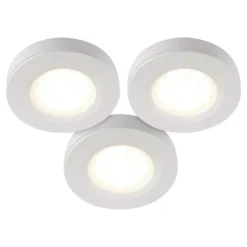Bazz Plug-in Puck Under-Cabinet Lights - LED - 2.75-in - 3-Pack - White