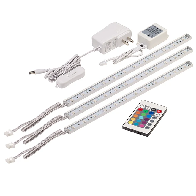 Bazz Plug-in Linear Under-Cabinet Lights - LED - 12-inch - 3-Pack - Colour Changing 1 Bazz Plug-in Linear Under-Cabinet Lights - LED - 12-inch - 3-Pack - Colour Changing