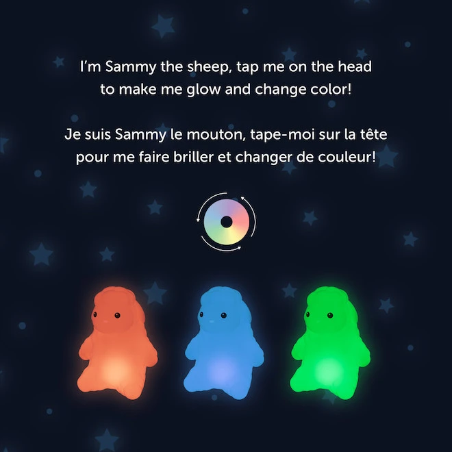 Globe Electric Sheep Tap Night Light - Colour-Changing LED - Rechargeable - Silicone - White 4 Globe Electric Sheep Tap Night Light - Colour-Changing LED - Rechargeable - Silicone - White - Image 4