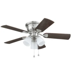 Harbor Breeze Noranda Bay 42-in Brushed Nickel Ceiling Fan (5-Blade)
