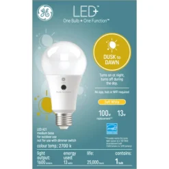 GE LED+ Dusk To Dawn Soft White 100W Replacement LED General Purpose A21 Light Bulb (1-Pack) -Globe Lite Shop 41537576a L