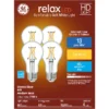 GE Relax HD Soft White 60W Replacement LED Crystal Clear General Purpose A19 Light Bulbs (4-Pack)