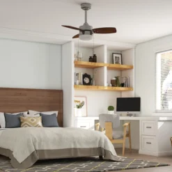 Harbor Breeze 30-in Brown And Silver Ceiling Fan (3 Reversible Blades) -Globe Lite Shop 43105002e L