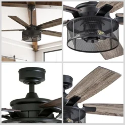 Harbor Breeze 52-in Rough Pine And Toffee Ceiling Fan - 5 (Reversible Blades) -Globe Lite Shop 43105009b L